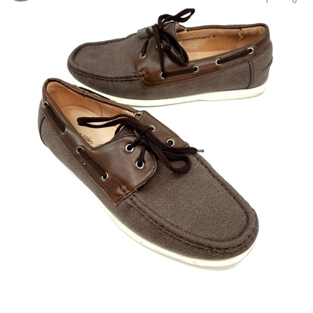Bruno Marc Sunseeker style boat shoe in brown, size 10.5.